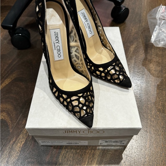 Jimmy Choo Romy Laser Cut Pumps in Black Suede size 36.5 - Picture 2 of 5